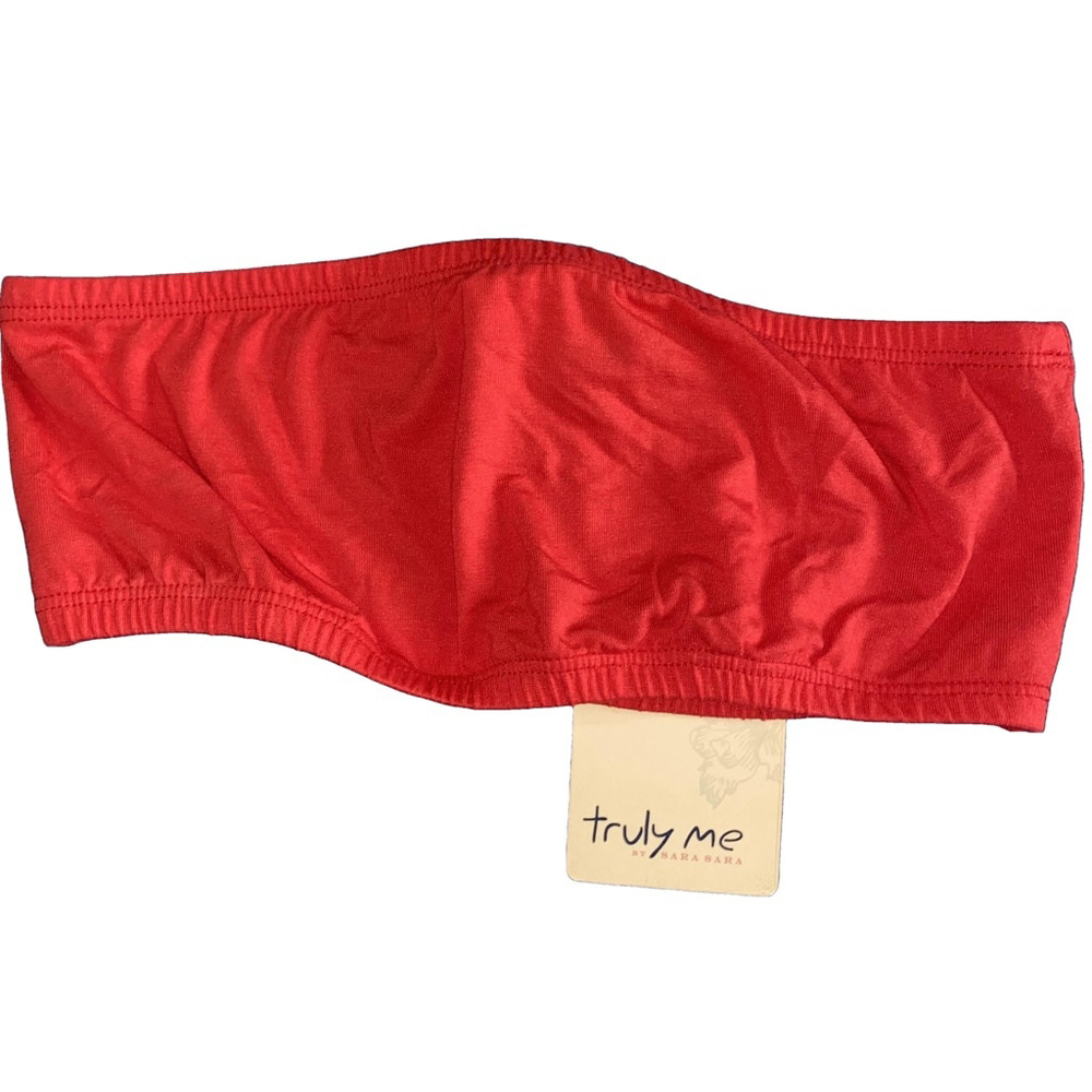 Girls Truly Me By Sara Sara Bandeau Strapless Bralette Top Size M Red